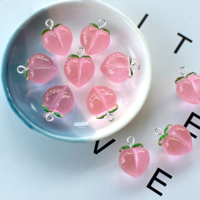 Resin Art Earrings - 10 шт. Новые прозрачные персиковые плоские