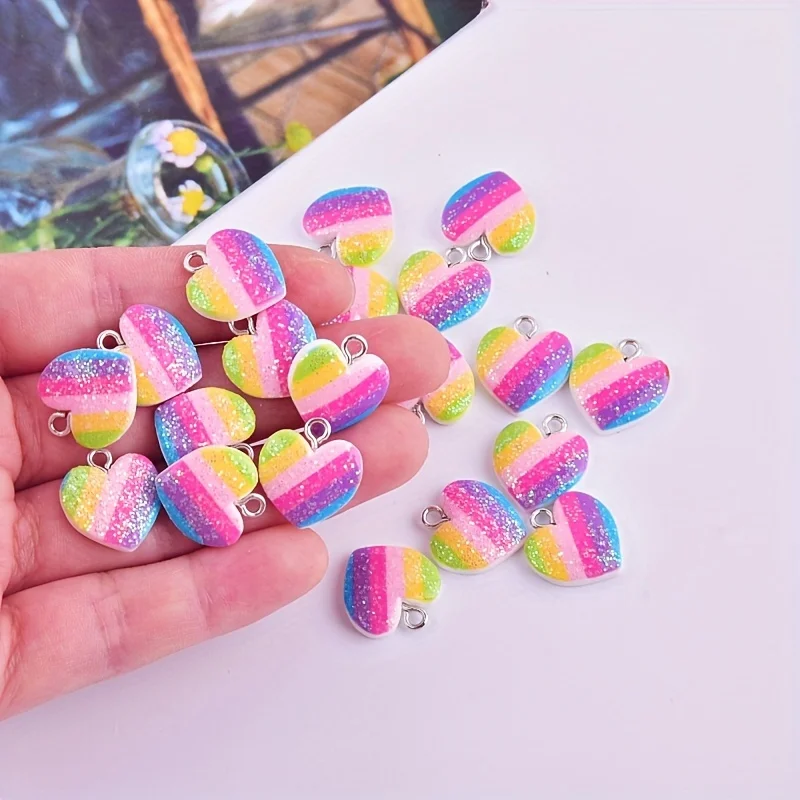 Resin Art Earrings - 10 шт. разноцветных подвесок в форме