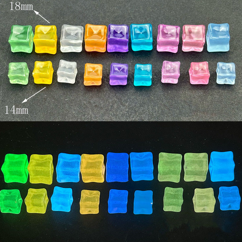 Resin Art Cube - 20 шт., светящиеся квадратные кубики льда,