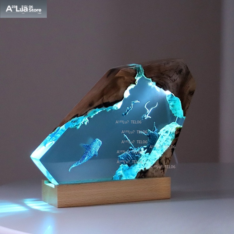 Resin Art And Wood - Ночник из дерева и смолы с