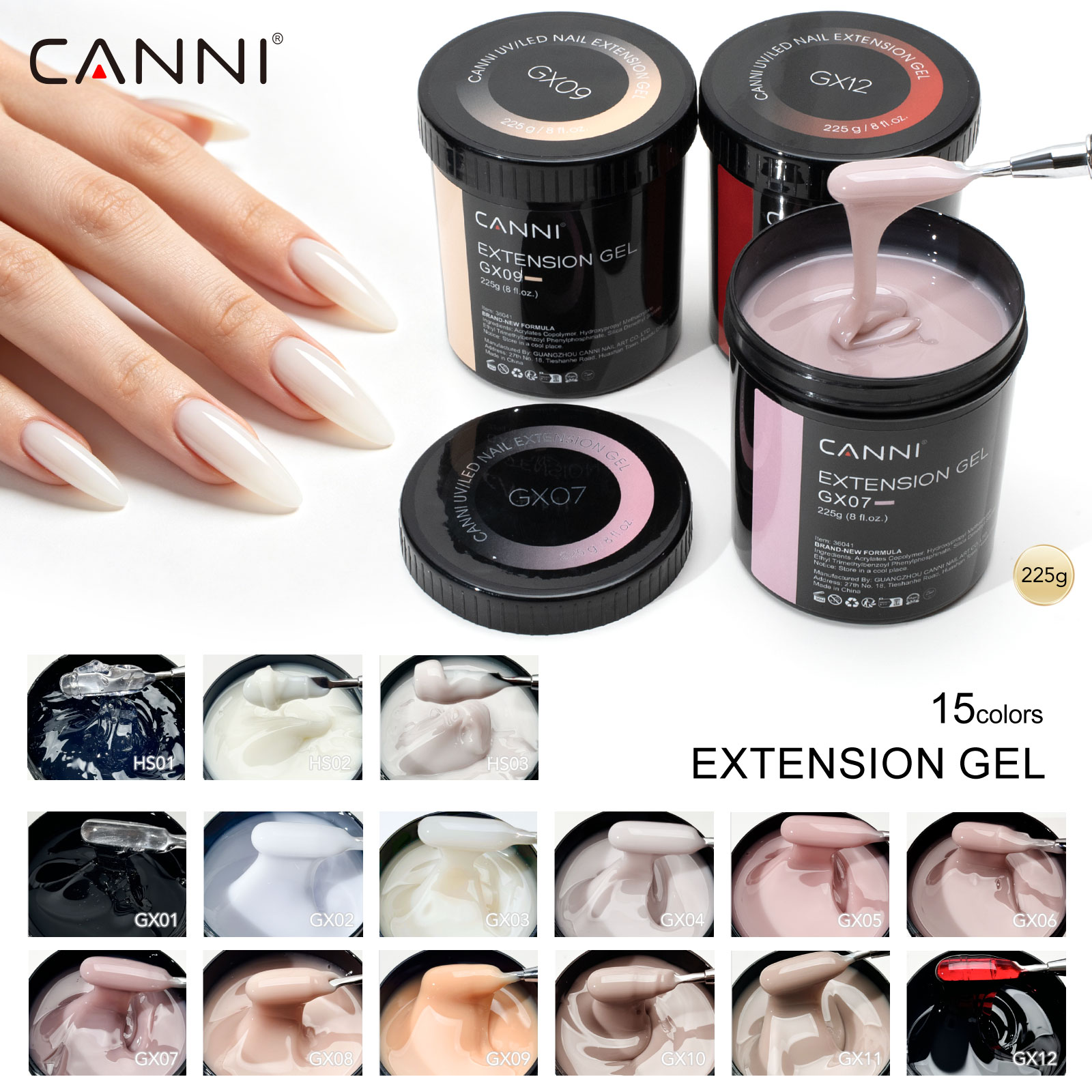 Uv Lamp Nail Resin - CANNI 225г Гель для наращивания ногтей