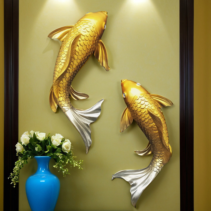Resin Art Sticker - 3D-декор для стен «Счастливый карп Кои»,