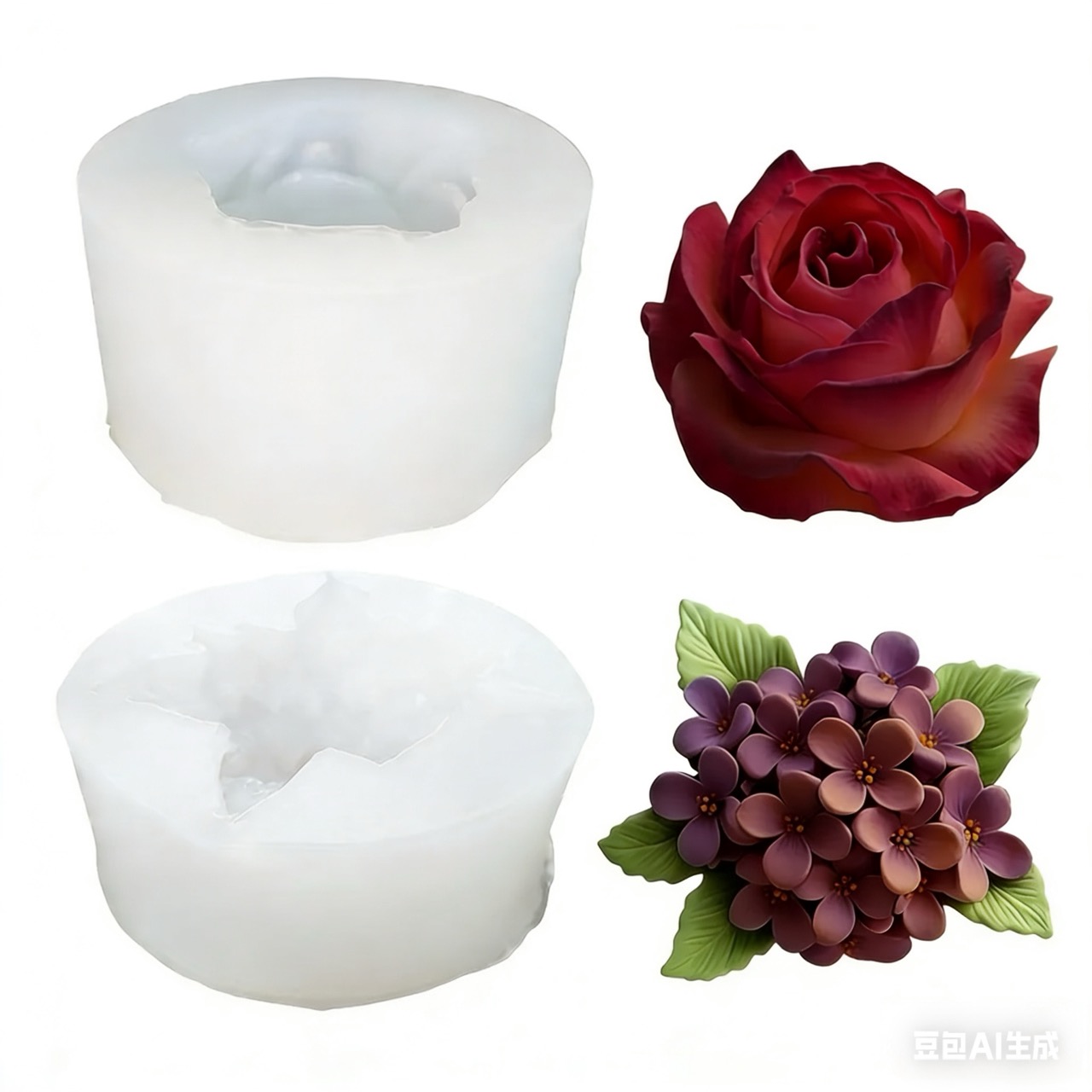 Resin Art For Rose - 2 шт. 3D силиконовые формы с