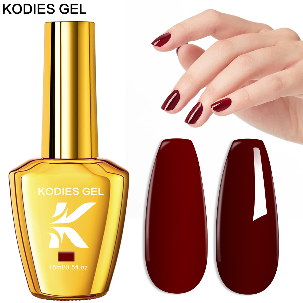 Uv Lamp Nail Resin - KODIES GEL Бордовый Красный Гель-лак для