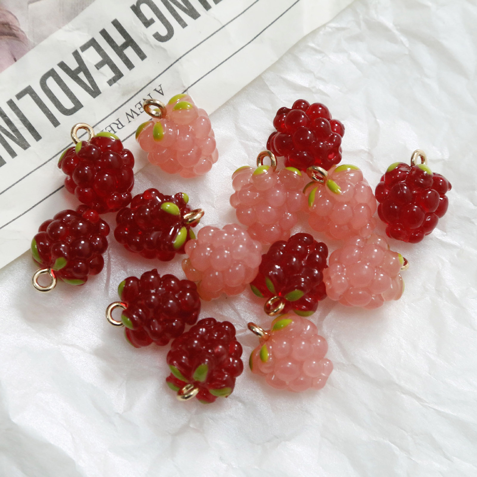 Resin Art Earrings - 2 шт., подвески в виде винограда,