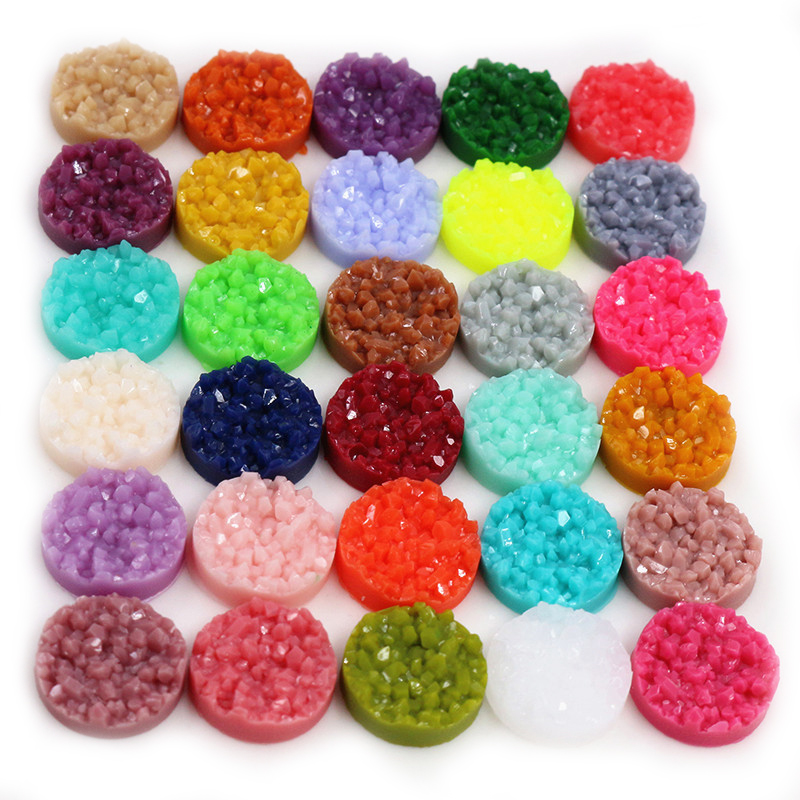 40 шт., смоляные кабошоны Druz – обзор и цена Resin Art Earrings