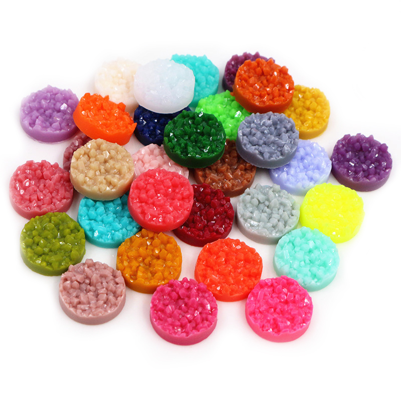 40 шт., смоляные кабошоны Druz – обзор и цена Resin Art Earrings