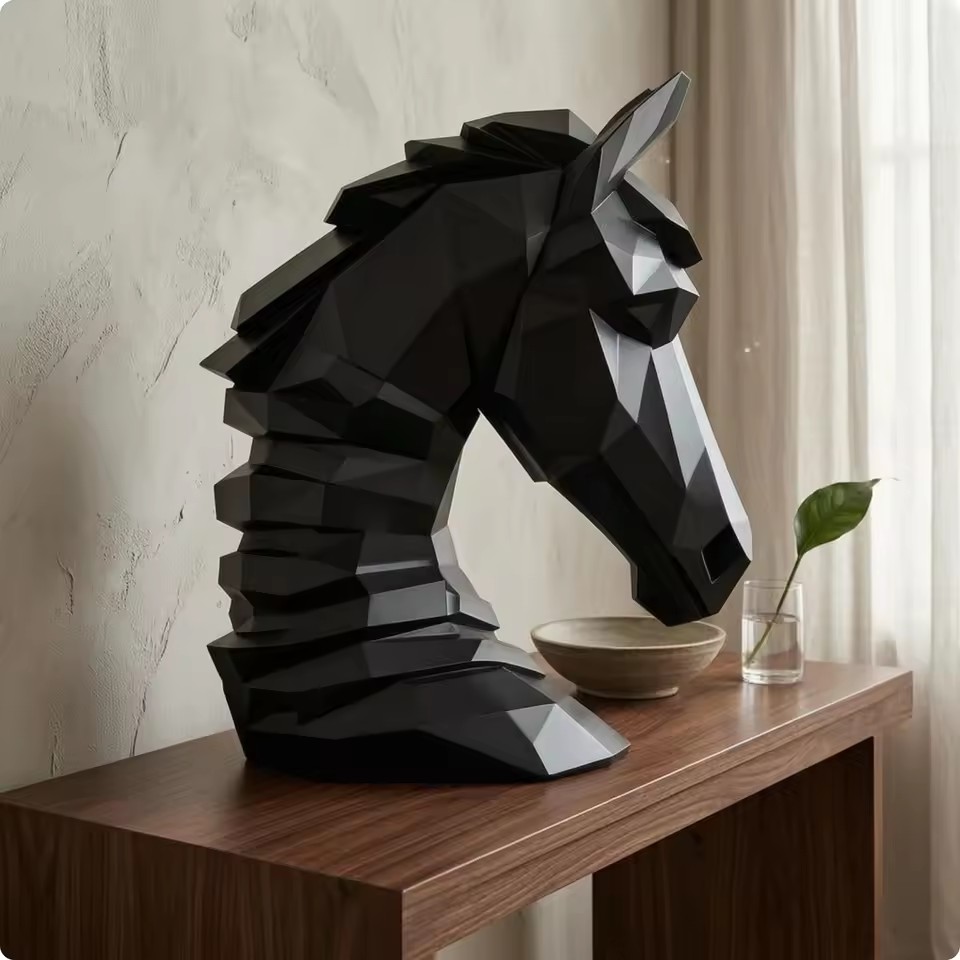 Скульптура головы лошади в фор – обзор и цена Resin Art Cube