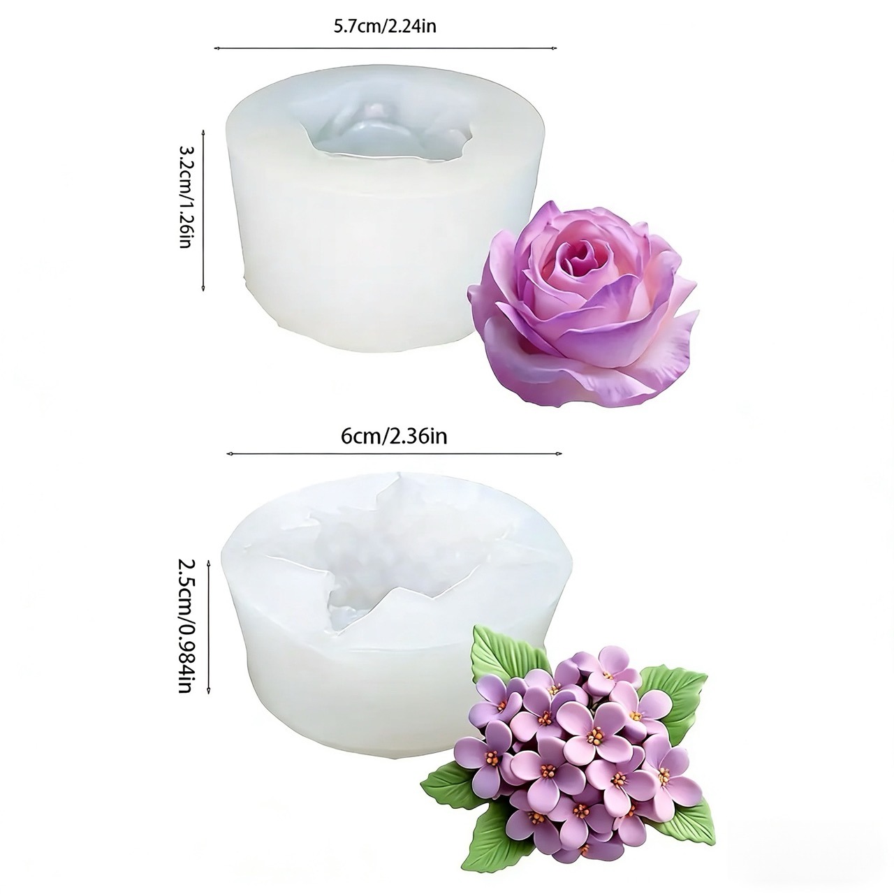 2 шт. 3D силиконовые формы с ц – обзор и цена Resin Art For Rose